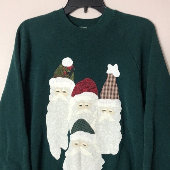 fruit of the loom Santa Clause Father Christmas Fleece Pullover sweater large - Picture 2 of 11